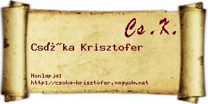 Csóka Krisztofer névjegykártya