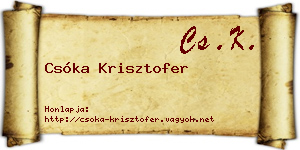 Csóka Krisztofer névjegykártya