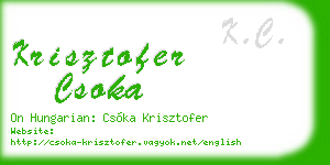 krisztofer csoka business card